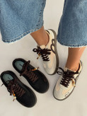کتونی ونس مینیمال زنانه سفید کرم مشکی | کفش اسپرت Vans Minimal