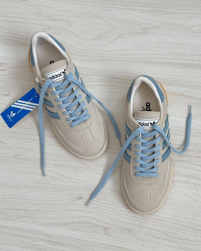 کتونی ادیداس ساموآ کرم آبی | کفش اسپرت Adidas Samoa