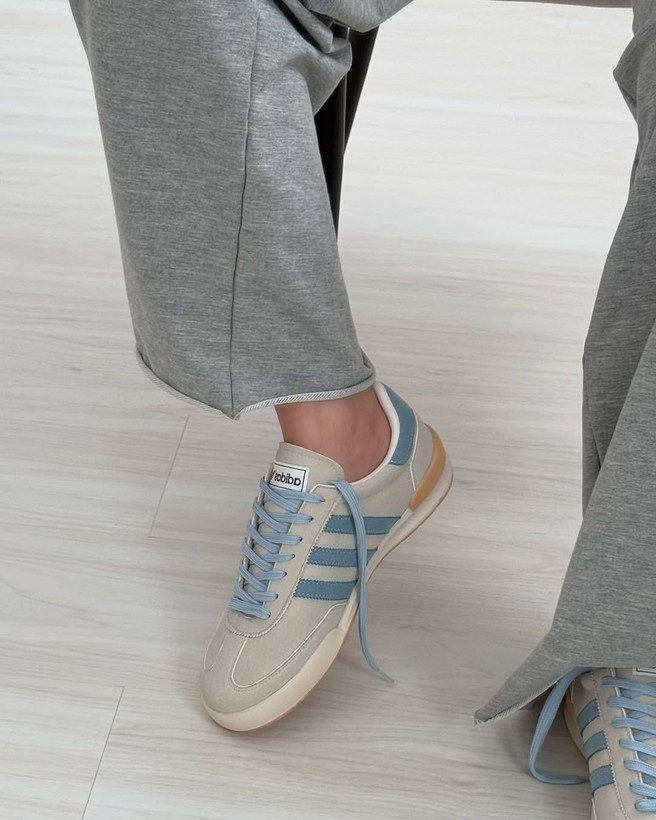 کتونی ادیداس ساموآ کرم آبی | کفش اسپرت Adidas Samoa