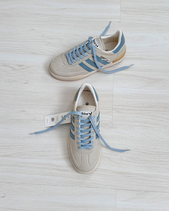 کتونی ادیداس ساموآ کرم آبی | کفش اسپرت Adidas Samoa