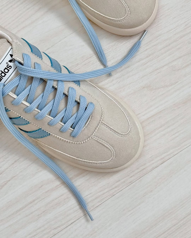 کتونی ادیداس ساموآ کرم آبی | کفش اسپرت Adidas Samoa