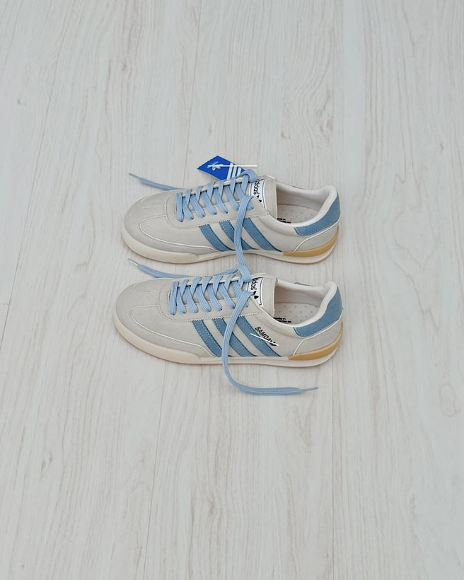 کتونی ادیداس ساموآ کرم آبی | کفش اسپرت Adidas Samoa