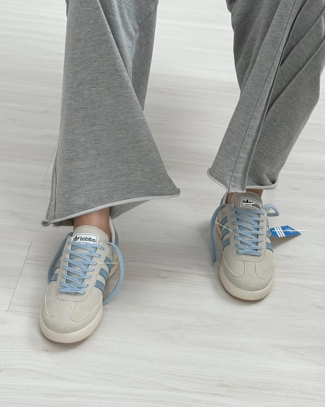 کتونی ادیداس ساموآ کرم آبی | کفش اسپرت Adidas Samoa