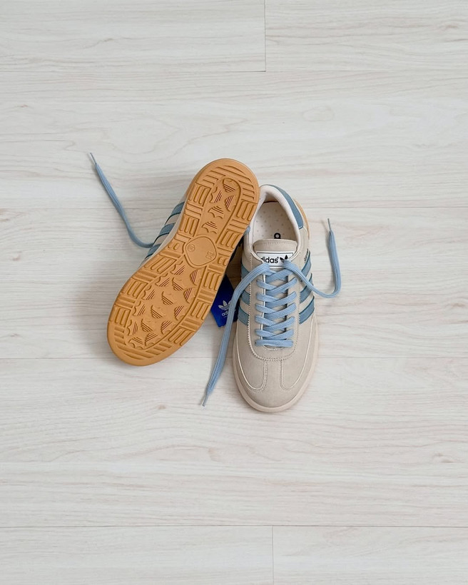 کتونی ادیداس ساموآ کرم آبی | کفش اسپرت Adidas Samoa