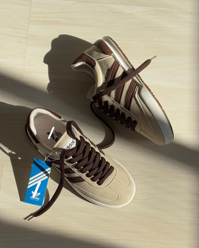 کتونی ادیداس ساموآ کرم قهوه ای| کفش اسپرت Adidas Samoa