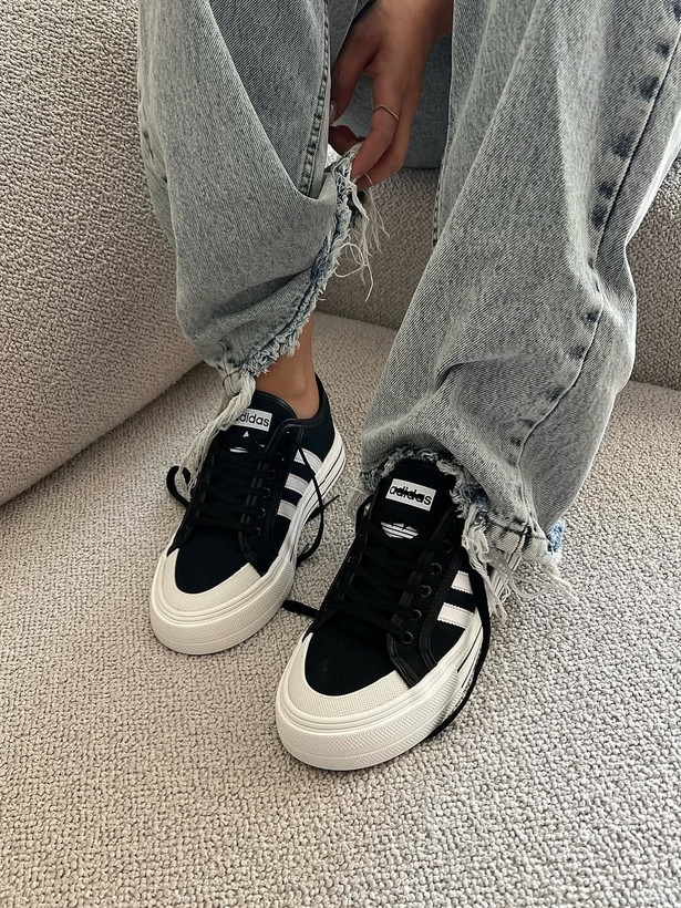 کتونی آدیداس مشکی سفید قهوه ای مدل ونس استایل | کفش اسپرت Adidas زنانه