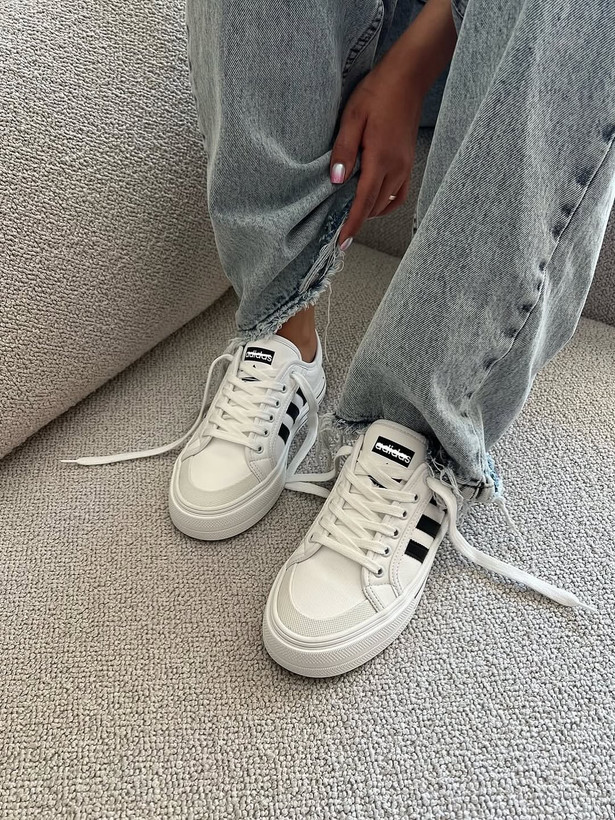 کتونی آدیداس مشکی سفید قهوه ای مدل ونس استایل | کفش اسپرت Adidas زنانه