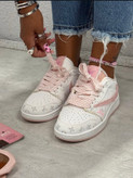 کتونی جردن وان ساق LV صورتی دخترانه | Nike Air Jordan 1 Low LV pink
