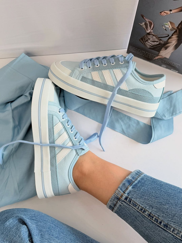 کتونی آدیداس ونس استایل سه خط مشکی سفید | کفش اسپرت Adidas شیک و راحت